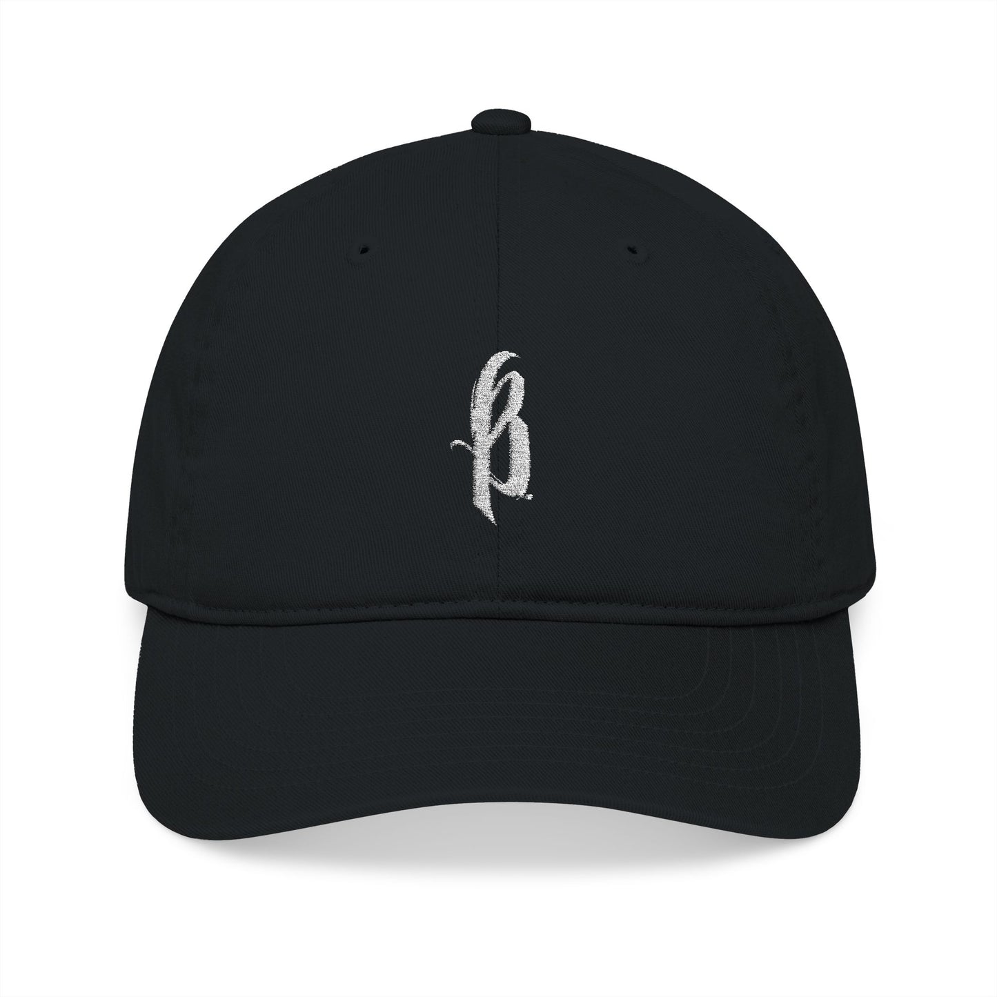 Embroidered Organic Baseball Cap - B Logo