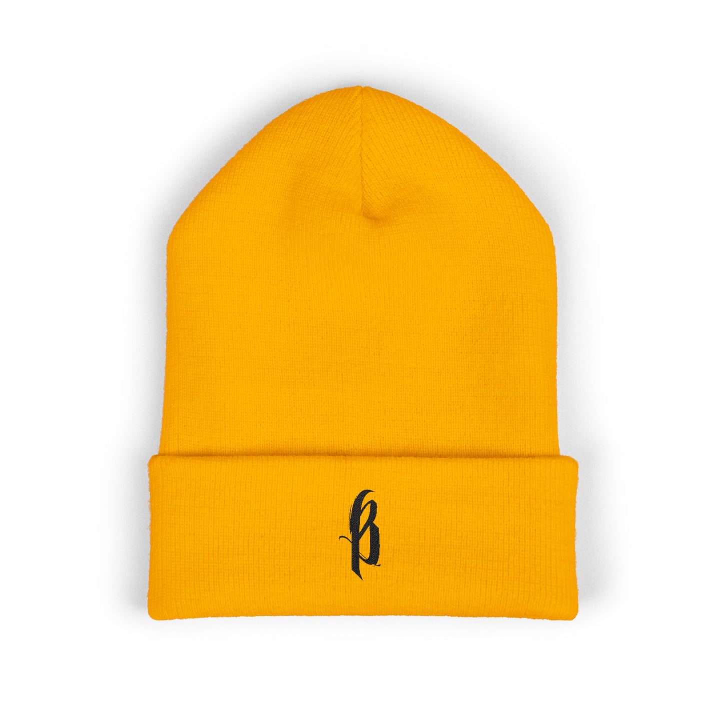 Classic Embroidered Cuffed Beanie - Black B Logo