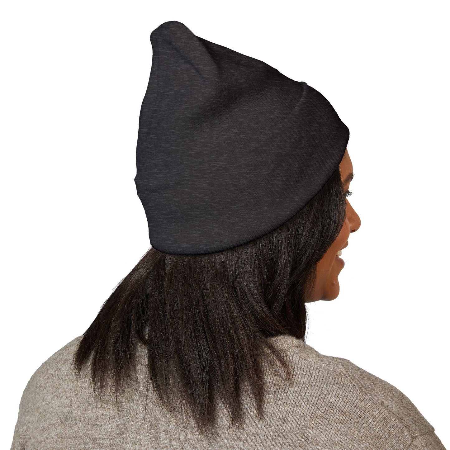 Classic Embroidered Cuffed Beanie Black - White B Logo