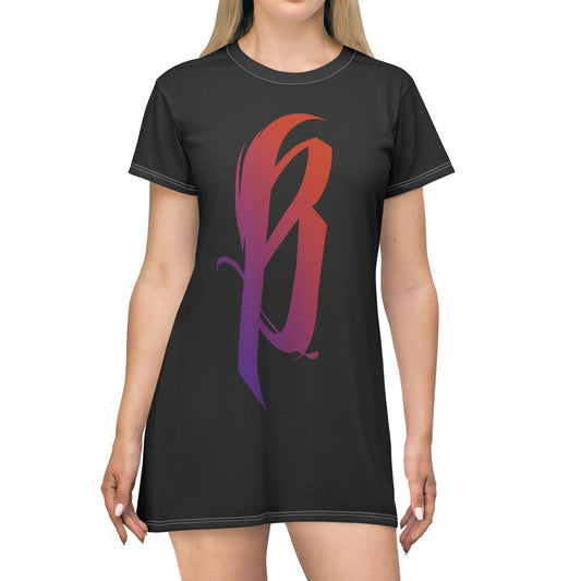 T‑Shirt Dress – BoS B Logo Gradient