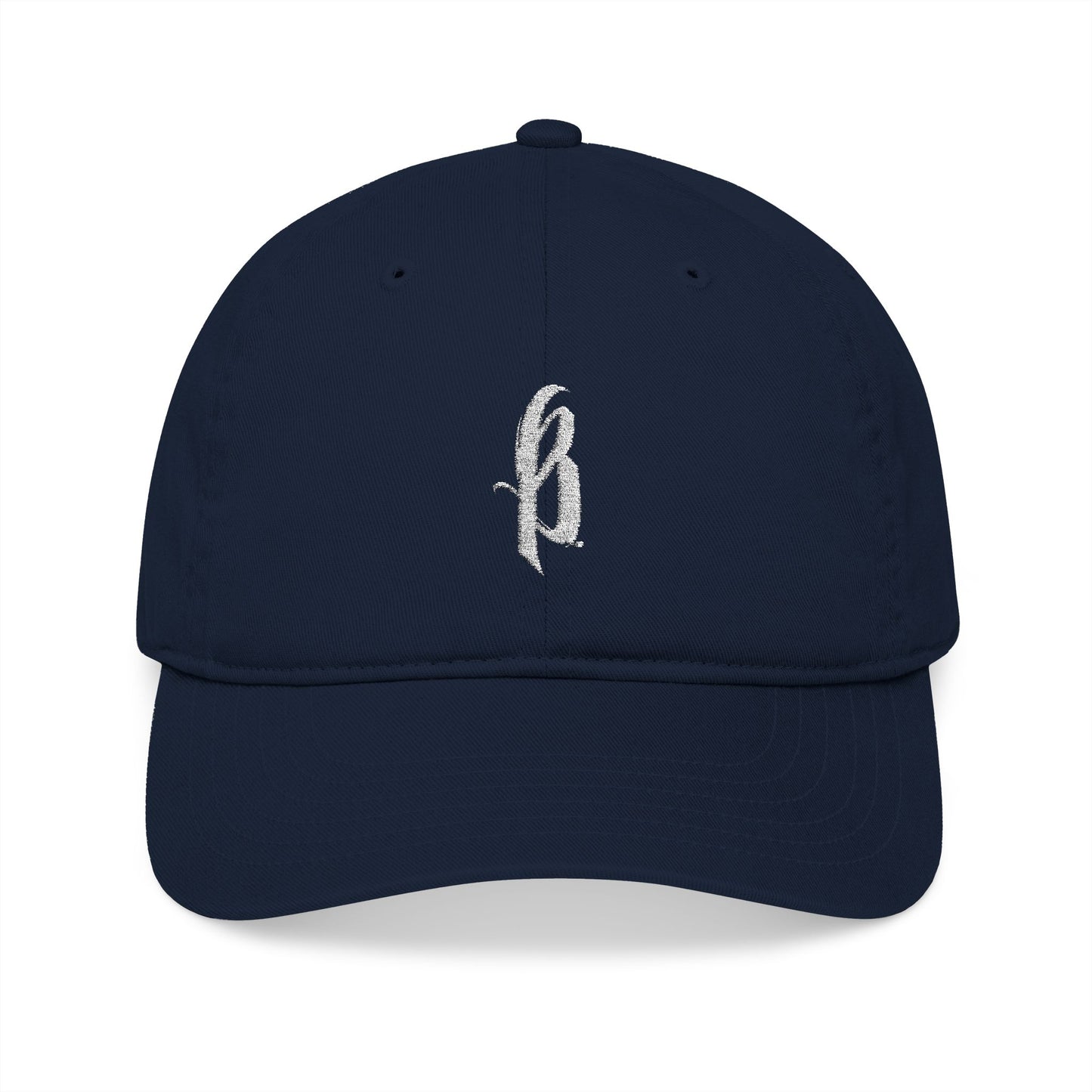 Embroidered Organic Baseball Cap - B Logo