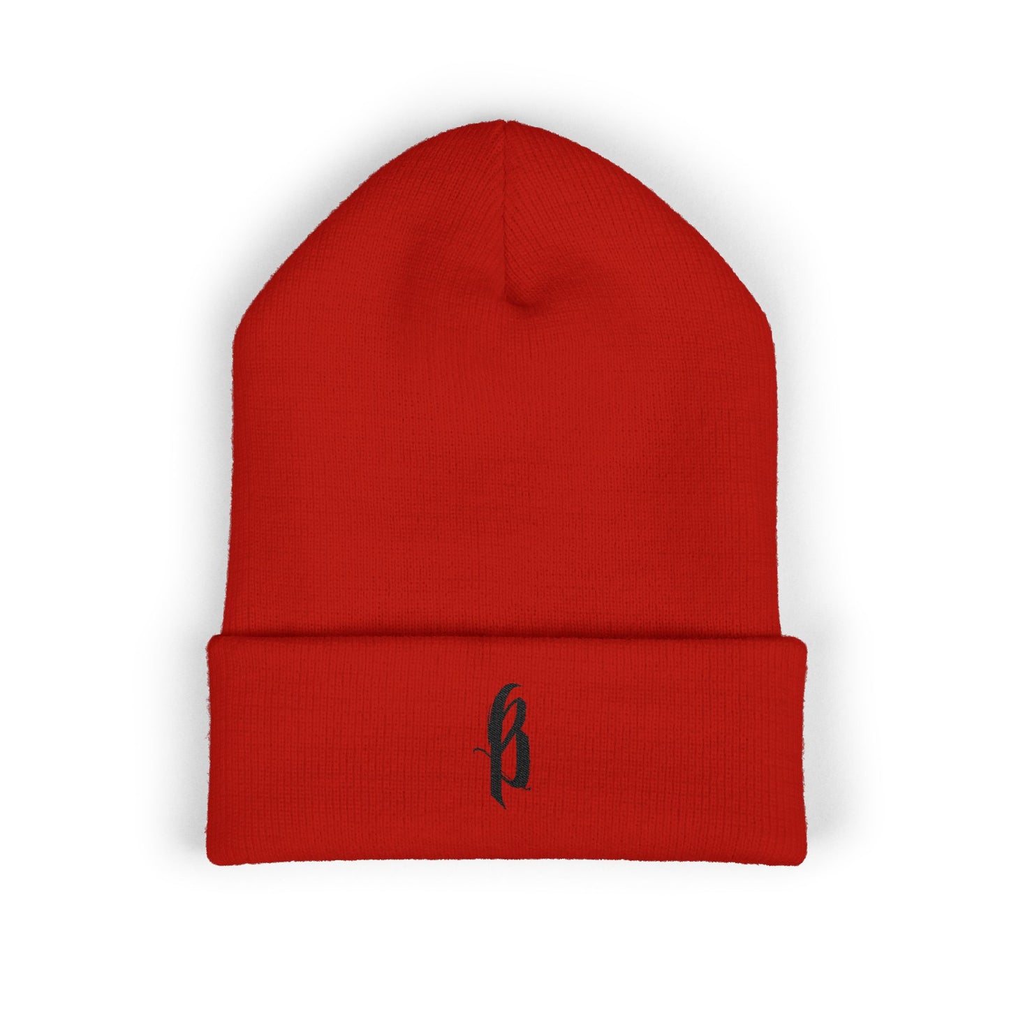 Classic Embroidered Cuffed Beanie - Black B Logo