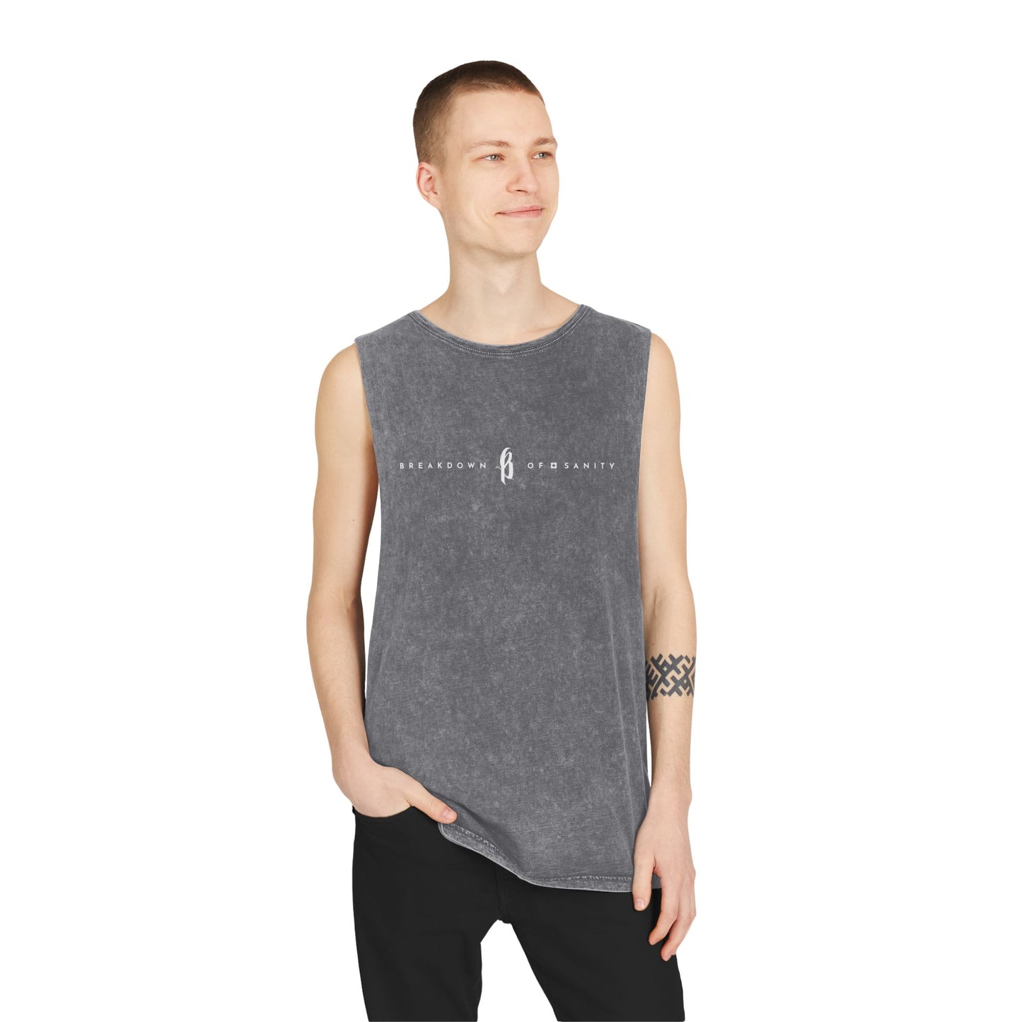 Stonewash Unisex Tank Top - B Logo