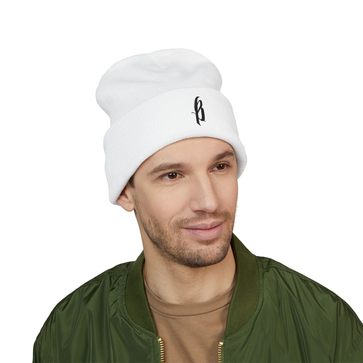 Classic Embroidered Cuffed Beanie - Black B Logo