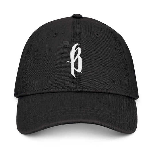Embroidered Denim Hat - B Logo