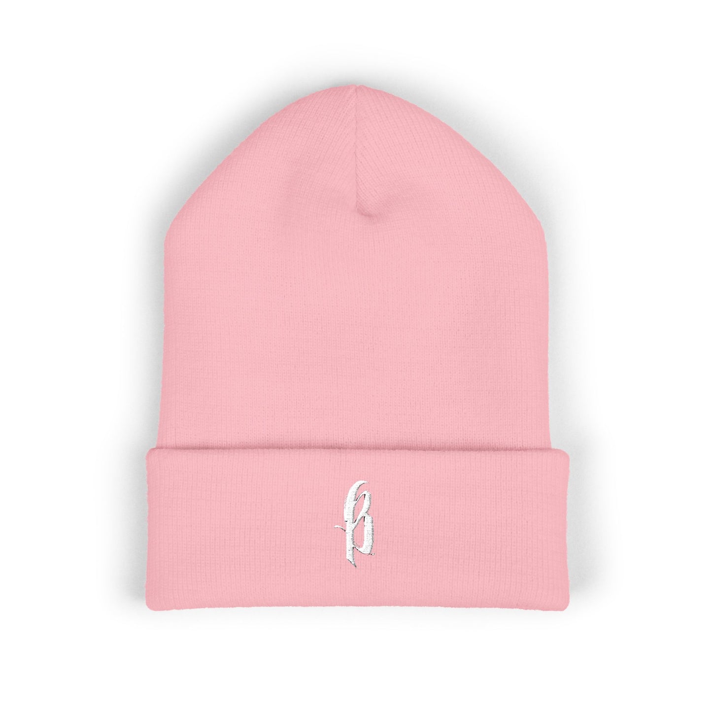 Classic Embroidered Cuffed Beanie Black - White B Logo