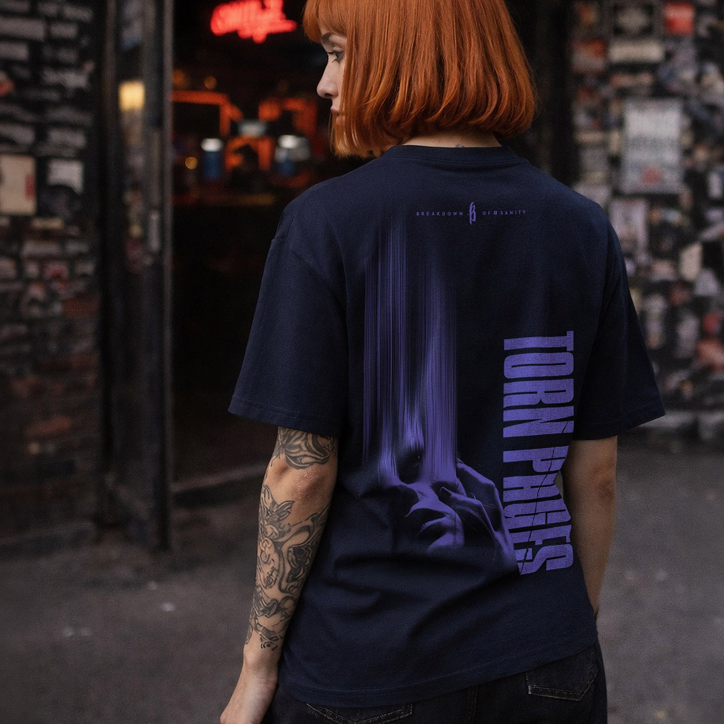 Cut & Sew T-Shirt - Torn Pages Face