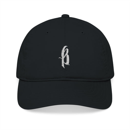 Embroidered Organic Baseball Cap - B Logo