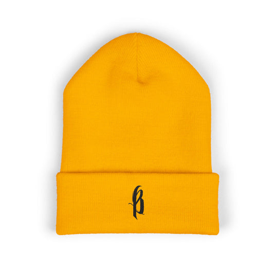 Classic Embroidered Cuffed Beanie - Black B Logo