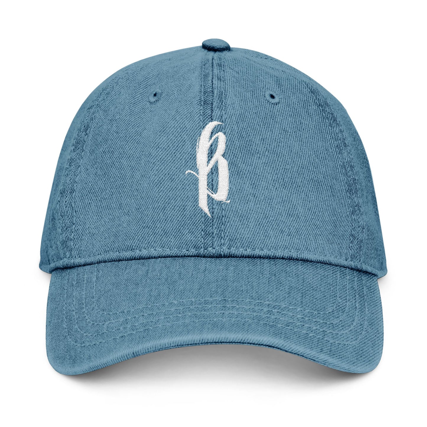 Embroidered Denim Hat - B Logo