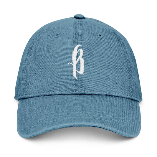 Embroidered Denim Hat - B Logo