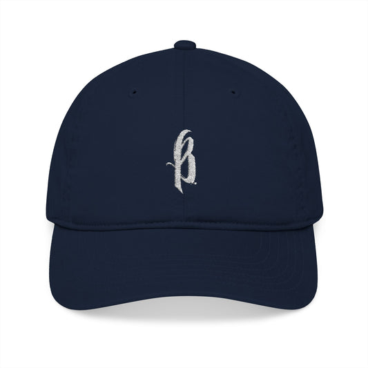 Embroidered Organic Baseball Cap - B Logo