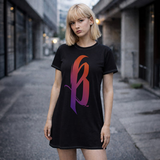 T‑Shirt Dress – BoS B Logo Gradient