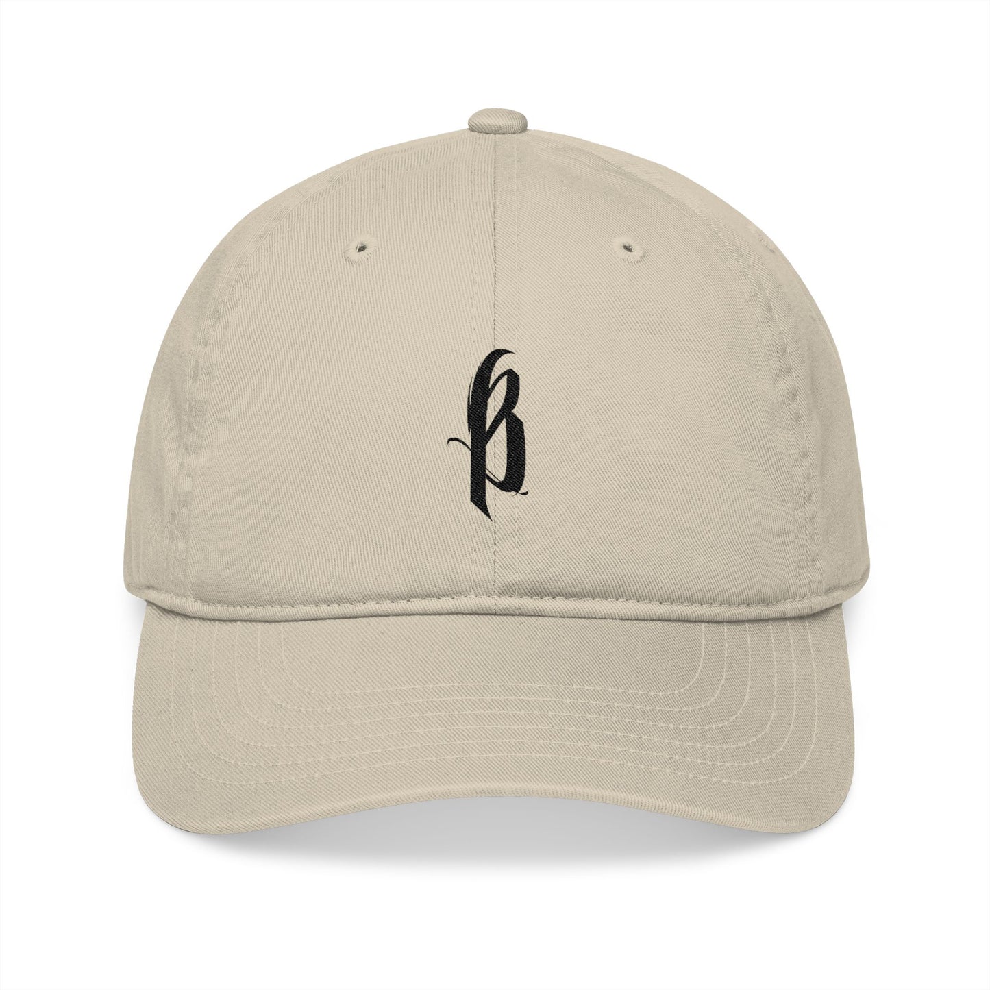 Beige Embroidered Baseball Cap - B Logo