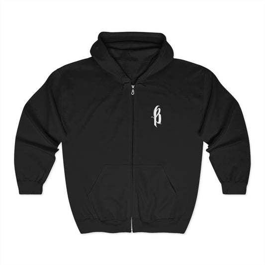 Unisex Zip-Up Hoodie - Embroidered B Logo